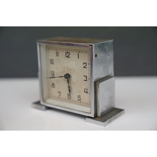 185 - Vintage Art Deco chrome clock