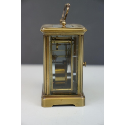 187 - French ceramic and brass 19th century carriage clock