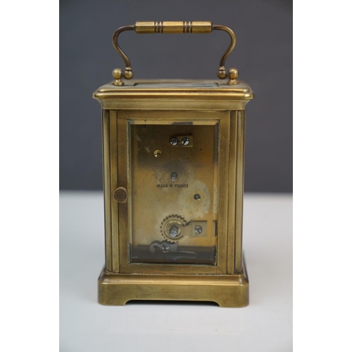 187 - French ceramic and brass 19th century carriage clock