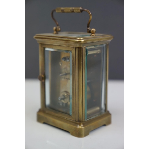 187 - French ceramic and brass 19th century carriage clock