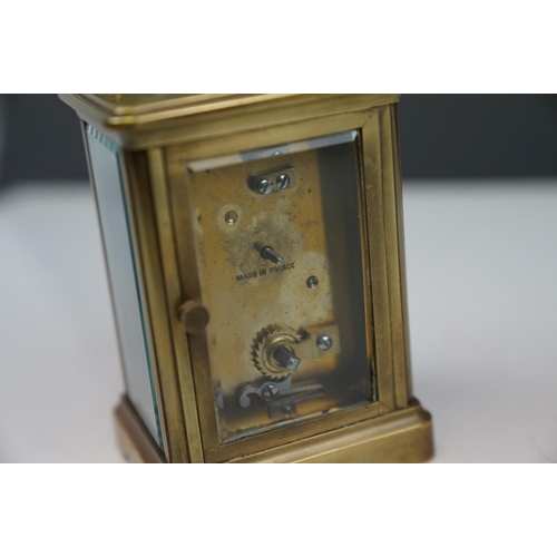 187 - French ceramic and brass 19th century carriage clock