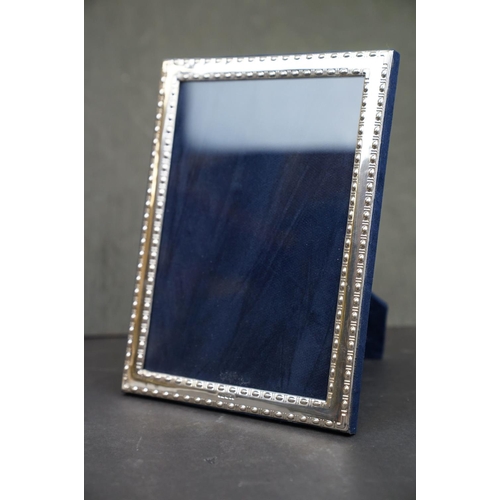 199 - Easel back silver picture frame, hallmarked and stamped 925