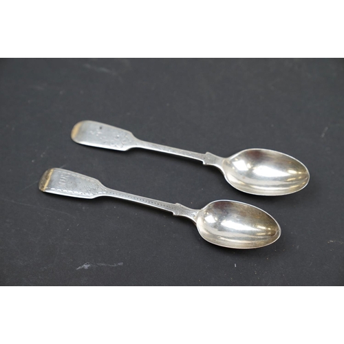 206 - Silver selection to include pair of candlesticks, spoons & napkin rings