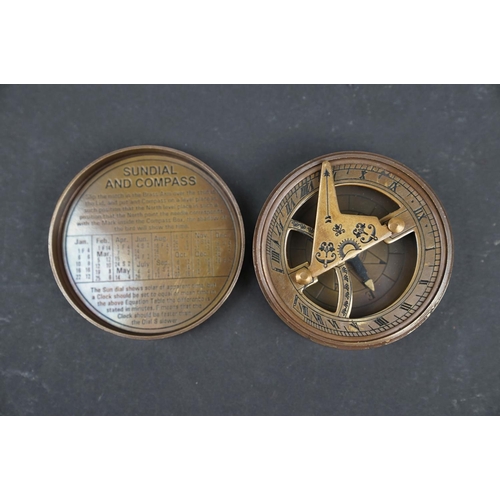 207 - Brass Mary Rose style sundial and compass