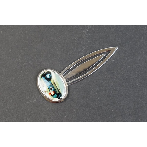 242 - Silver and enamel bookmark, stamped Sterling