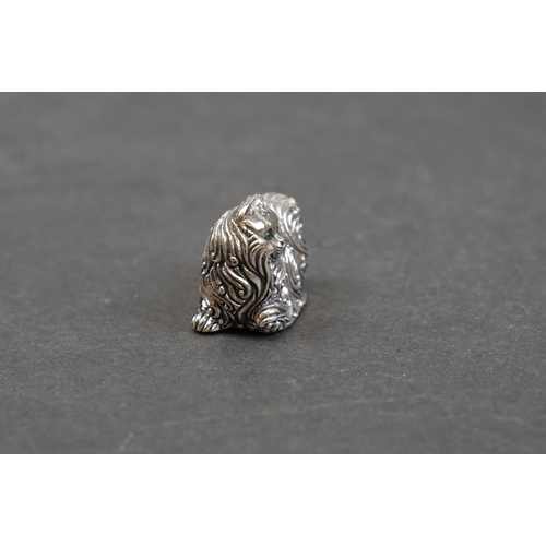 249 - Silver figure of a long haired cat, stamped Sterling