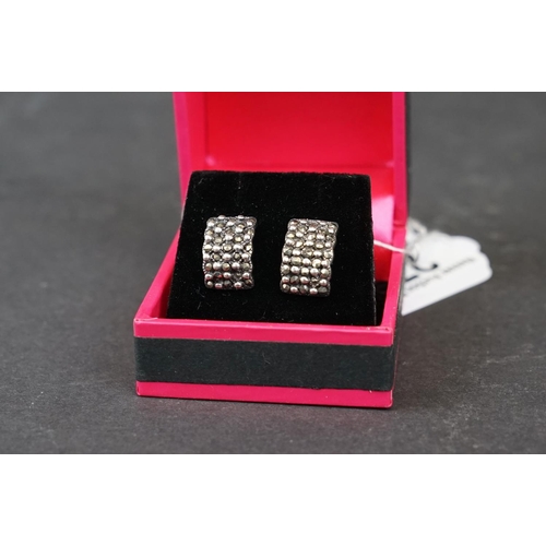 271 - Pair of silver and marcasite stud earrings stamped 925