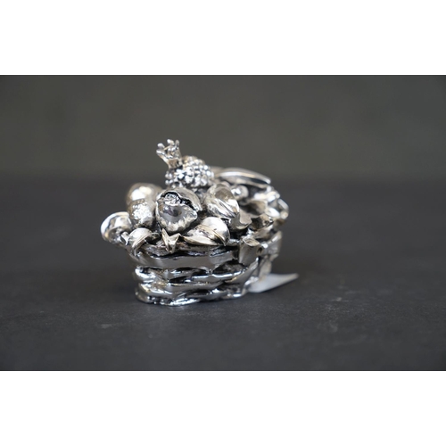 290 - An Argento 925 silver ornamental fruit basket.