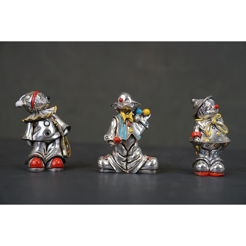 304 - A collection of four Argento 925 silver clown figures.