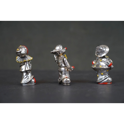 304 - A collection of four Argento 925 silver clown figures.