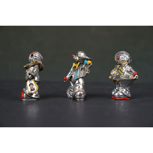 304 - A collection of four Argento 925 silver clown figures.