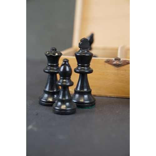 323 - Carved wooden chess set