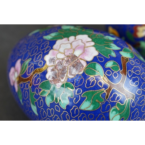 334 - Collection of Cloisonne eggs & pin dishes