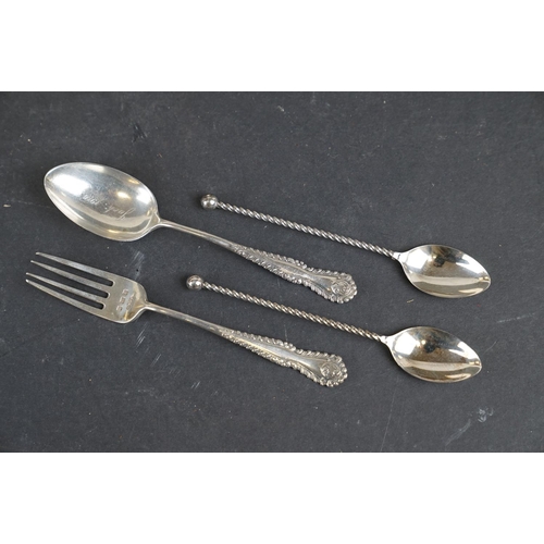 353 - A collection of sterling silver and silver plated cutlery to include a cased set of fully hallmarked... 