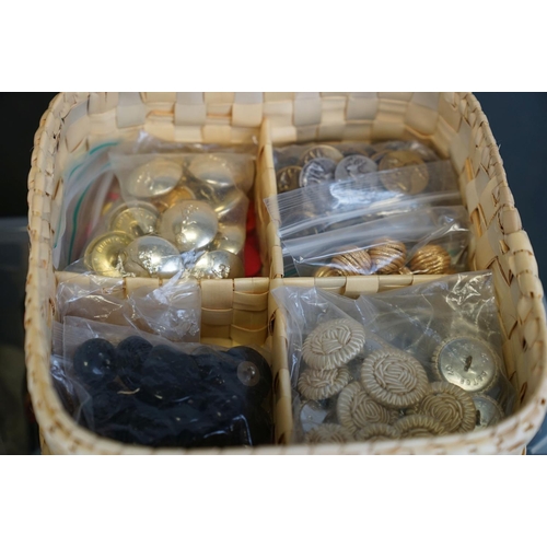 358 - A large collection of vintage sewing collectables to include buttons, ribbons etc.