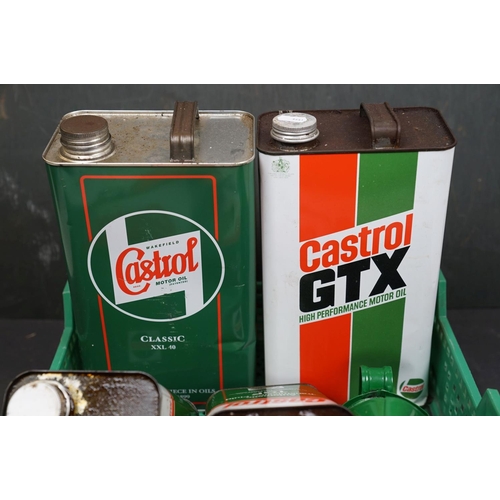 452 - A collection of Castrol advertising tins to include oil cans.