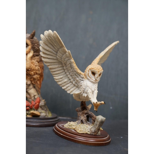 459 - A group of five Country Artists and Border Fine Arts bird ornaments to include a Long Eared Owl and ... 