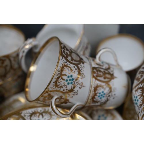 462 - A vintage ceramic part tea / dinner service with gold leaf decoration.