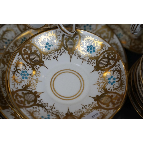 462 - A vintage ceramic part tea / dinner service with gold leaf decoration.