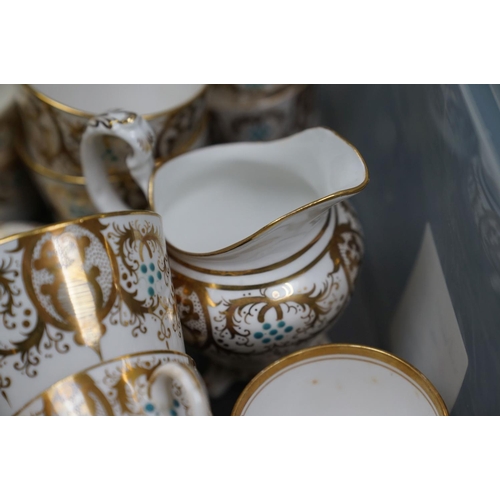 462 - A vintage ceramic part tea / dinner service with gold leaf decoration.