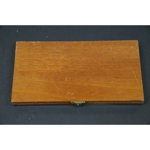 493 - A collection of vintage wooden boxes to include a cigar box together with a tie press.