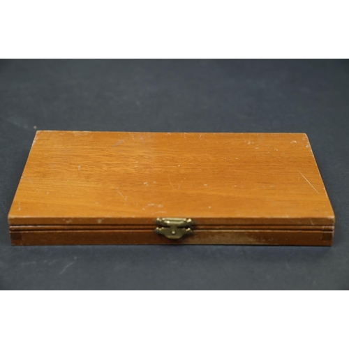 493 - A collection of vintage wooden boxes to include a cigar box together with a tie press.