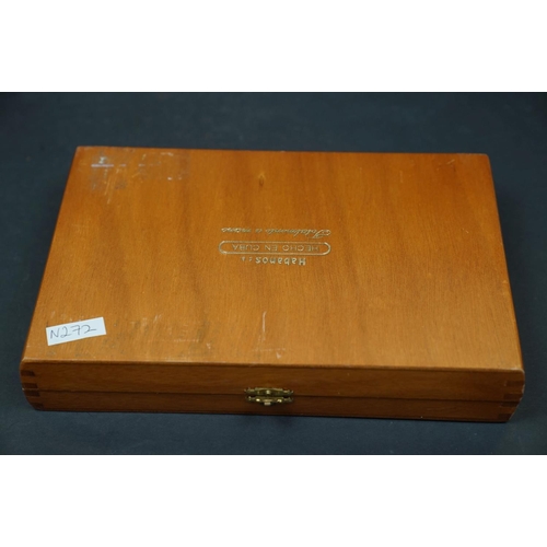 493 - A collection of vintage wooden boxes to include a cigar box together with a tie press.