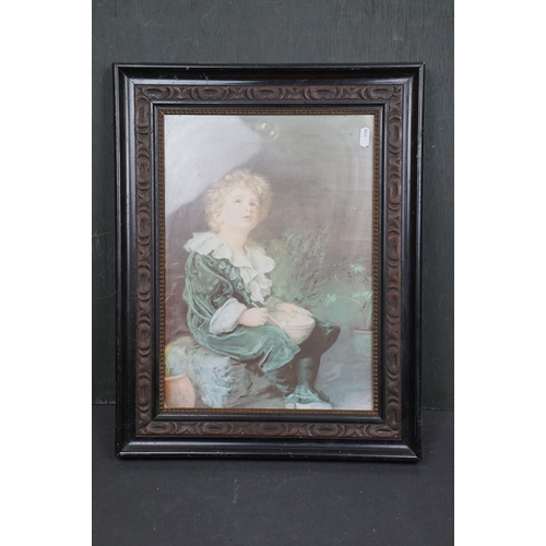 500 - A quantity of contemporary oil paintings and cat prints mounted in antique style frames.