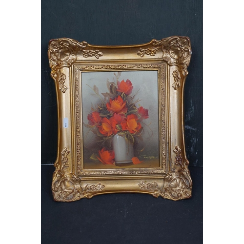 500 - A quantity of contemporary oil paintings and cat prints mounted in antique style frames.