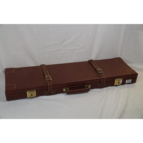 533 - A Di Lucchini Arm Italia brown leather shotgun case.