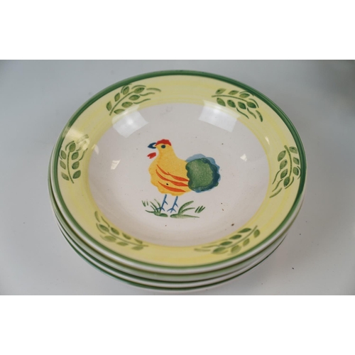 536 - Group of chicken & rooster items to include Scotts of Stow China, slate art plaque etc