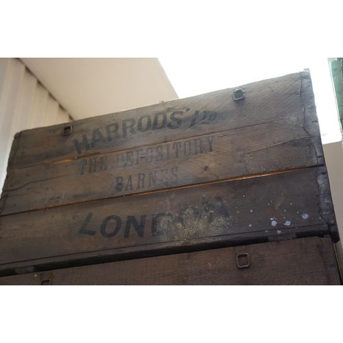 729 - Five Late 19th / Early 20th century Harrods of London Pine Crates / Transportation Boxes , each one ... 