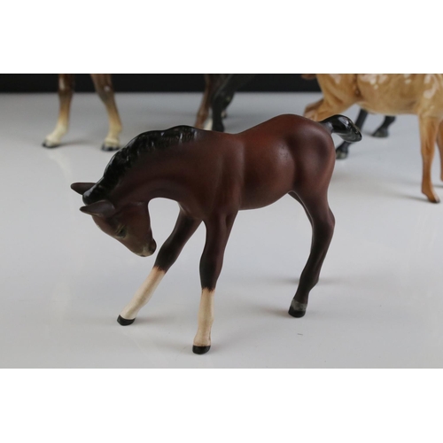 117 - Collection of Ceramic Animals including Three Beswick Horses, Beswick Lamb, Beswick Stag (a/f) and T... 