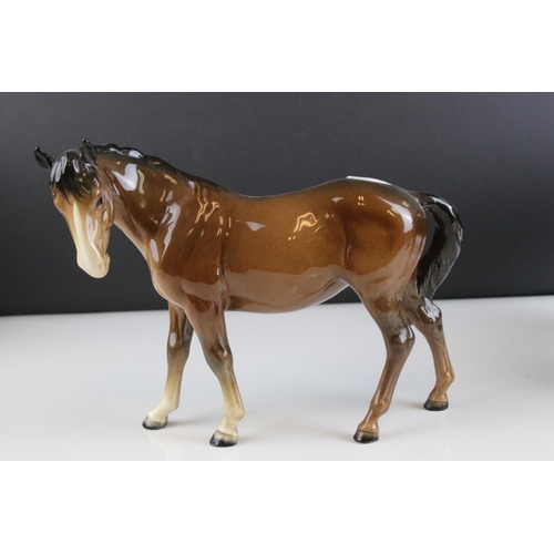 117 - Collection of Ceramic Animals including Three Beswick Horses, Beswick Lamb, Beswick Stag (a/f) and T... 