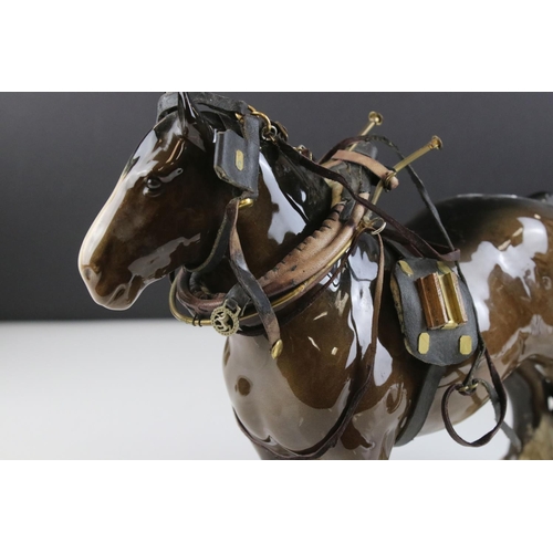 118 - Beswick Brown Shire Mare, model 818 together with Beswick Brown Mare facing left, model 976 and Besw... 