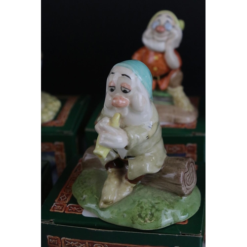 132 - Set of Boxed Royal Doulton Snow White and the Seven Dwarf Figures including models SW9 to S16 togeth... 