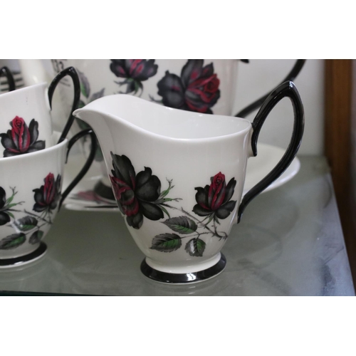 133 - Royal Albert ' Masquerade ' Tea Set comprising Tea Pot, Sandwich Plate, Milk Jug, Sugar Bowl, Eight ... 