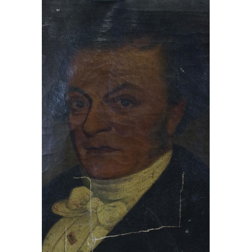 143 - 19th century Oil on Canvas Half Length Portrait of a Gentleman,  46cms x 76cms (a/f)