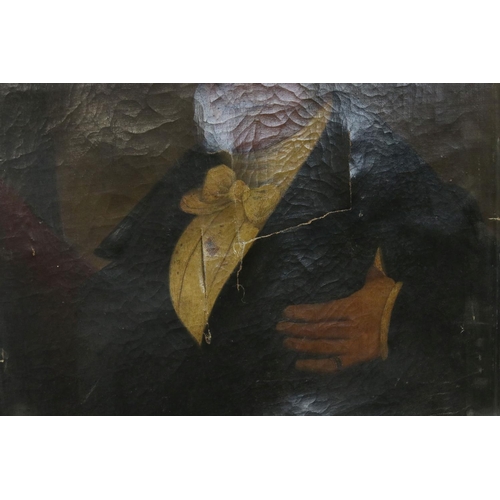 143 - 19th century Oil on Canvas Half Length Portrait of a Gentleman,  46cms x 76cms (a/f)