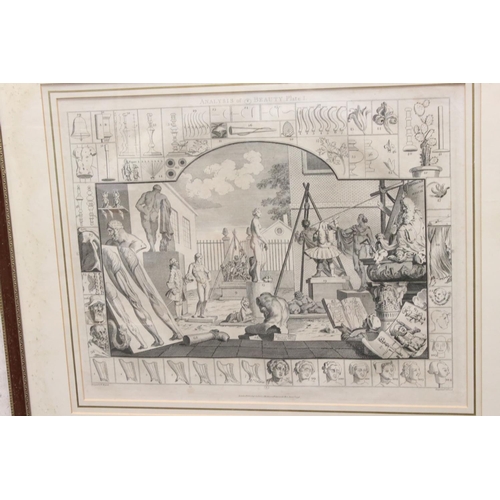 157 - Pair of framed and glazed black and white book plates, Analysis of Beauty Plate I & Plate II