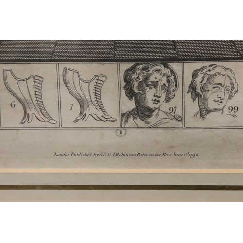 157 - Pair of framed and glazed black and white book plates, Analysis of Beauty Plate I & Plate II