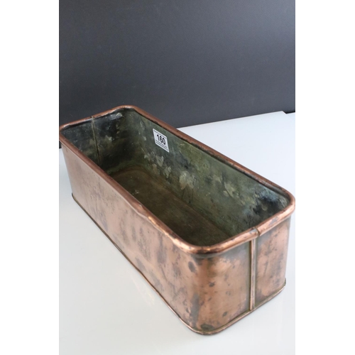 160 - Copper Rectangular Planter, 35cms long x 12cms high