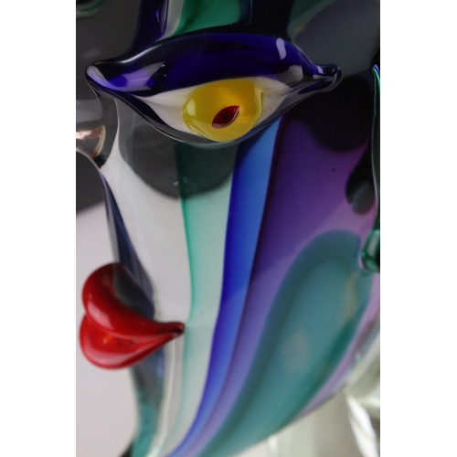 165 - Large Murano Glass Head in the manner of Picasso signed to base Giuliano Tosi, 56cms high