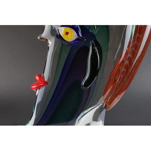 165 - Large Murano Glass Head in the manner of Picasso signed to base Giuliano Tosi, 56cms high