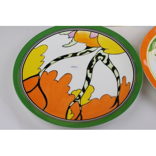 410 - Three Clarice Cliff ltd edition Bizarre Living Landscapes by Wedgwood plates, Honolulu, Windbells & ... 