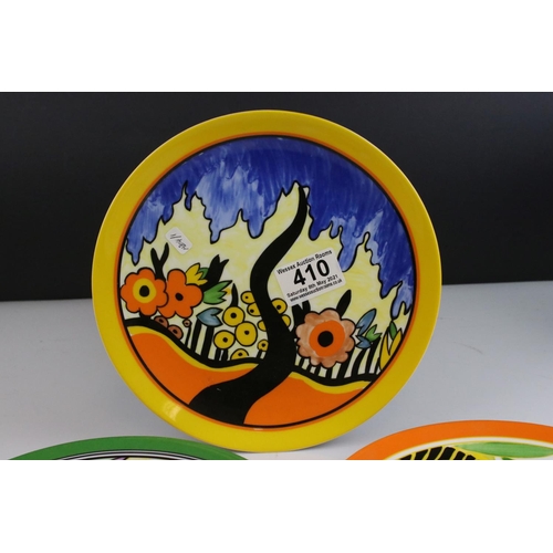 410 - Three Clarice Cliff ltd edition Bizarre Living Landscapes by Wedgwood plates, Honolulu, Windbells & ... 