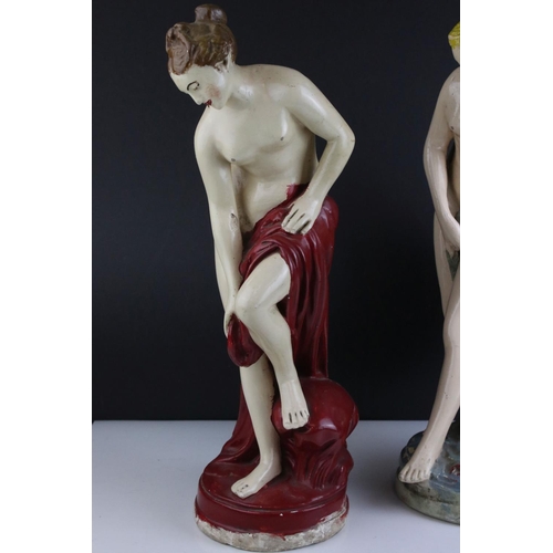 411 - Two vintage nude ceramic figures 'Drying After Bathing'