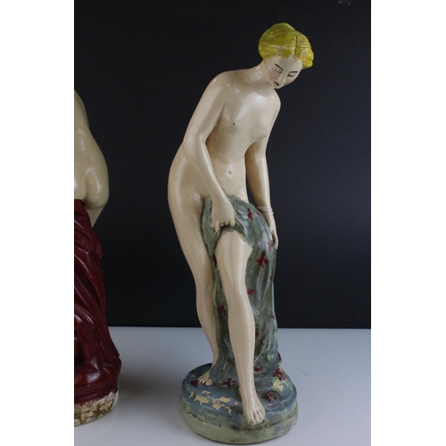 411 - Two vintage nude ceramic figures 'Drying After Bathing'