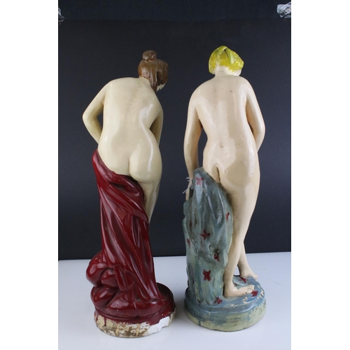 411 - Two vintage nude ceramic figures 'Drying After Bathing'