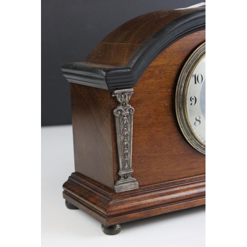 440 - A French platform escapement wooden mantel clock.